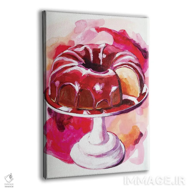 تابلو دکوراتیو کیک باندت صورتی اثر لورل گرینفیلد - نمای پرسپکتیو محصول