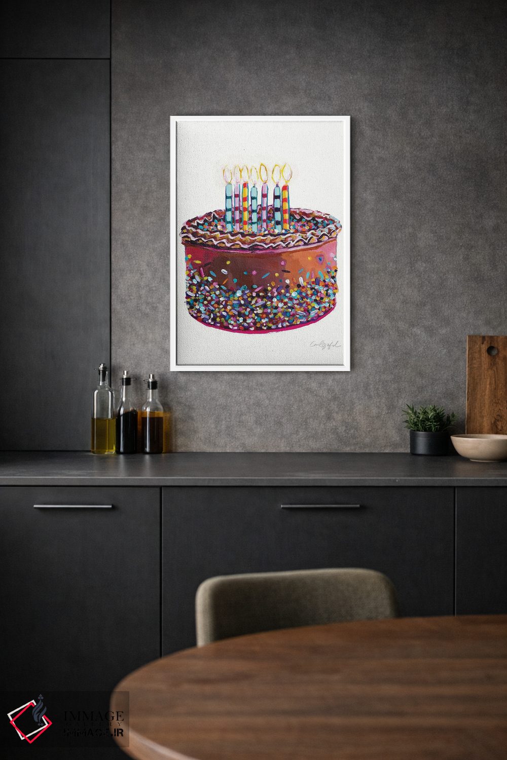 تابلو دکوراتیو کیک تولد اثر لورل گرینفیلد - D1W