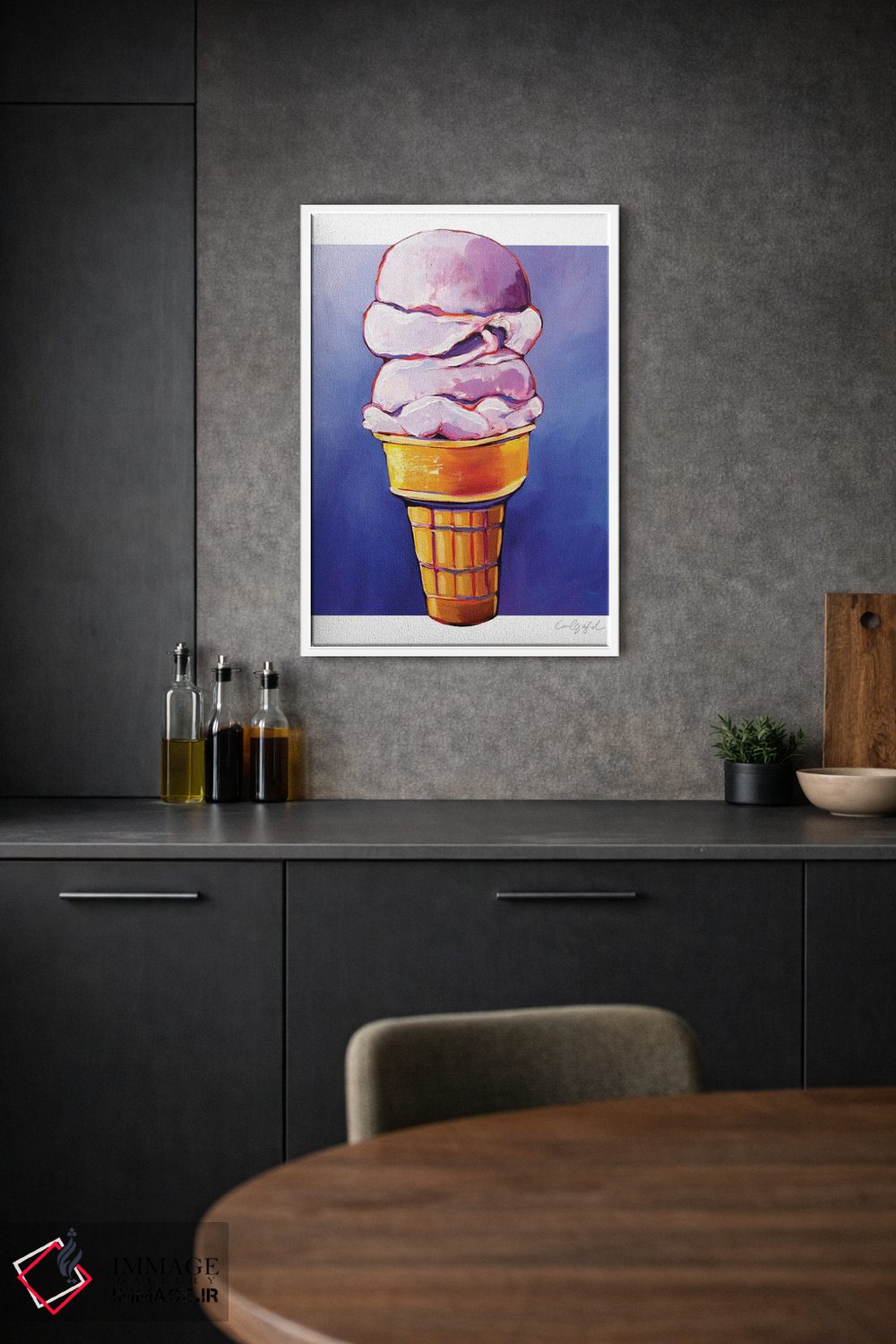 تابلو دکوراتیو آسمان های بستنی ای اثر لورل گرینفیلد - D1W