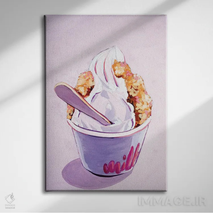 تابلو دکوراتیو بستنی شیر سریال بار اثر لورل گرینفیلد - نمای روبهرو روی دیوار