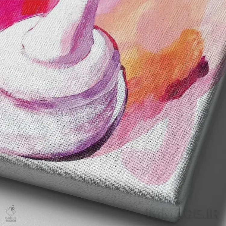 تابلو دکوراتیو کیک باندت صورتی اثر لورل گرینفیلد - نمای نزدیک بافت بوم