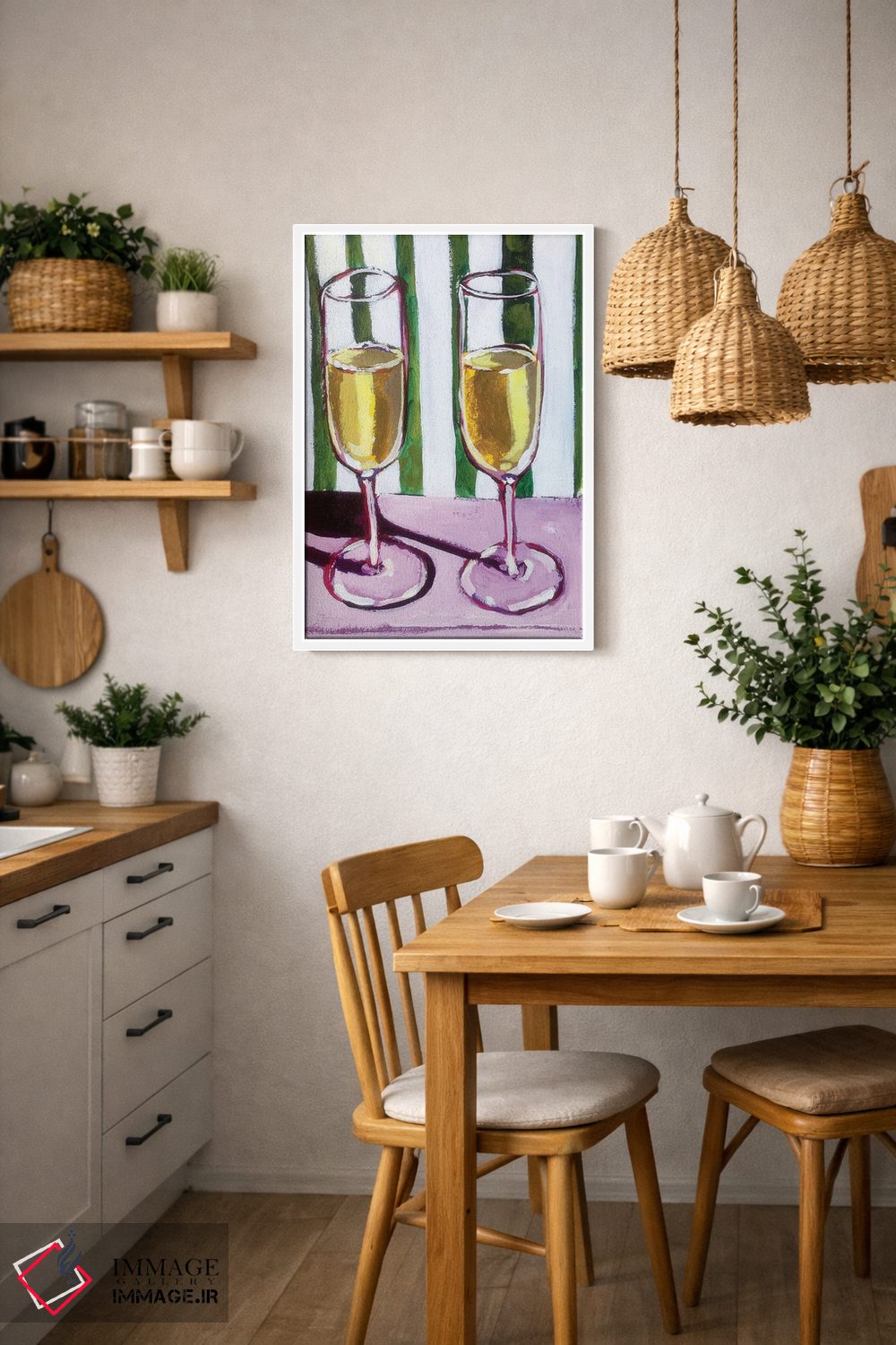 تابلو دکوراتیو شامپاین برای دو نفر اثر لورل گرینفیلد - D3W