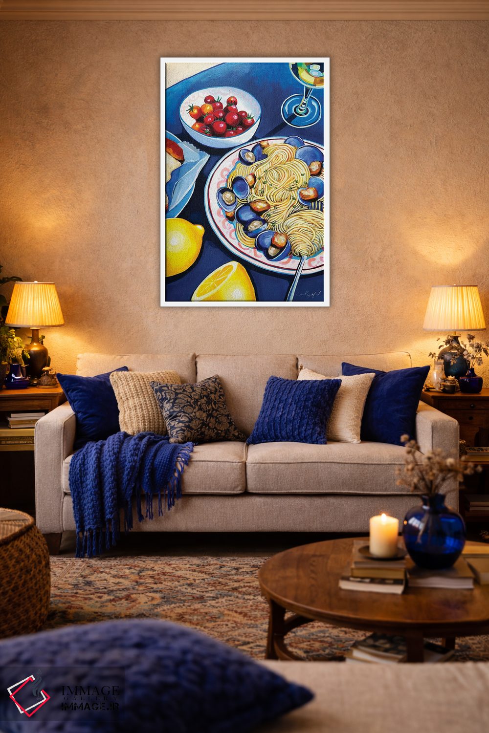 تابلو دکوراتیو لینگویینی و صدف اثر لورل گرینفیلد - D2W