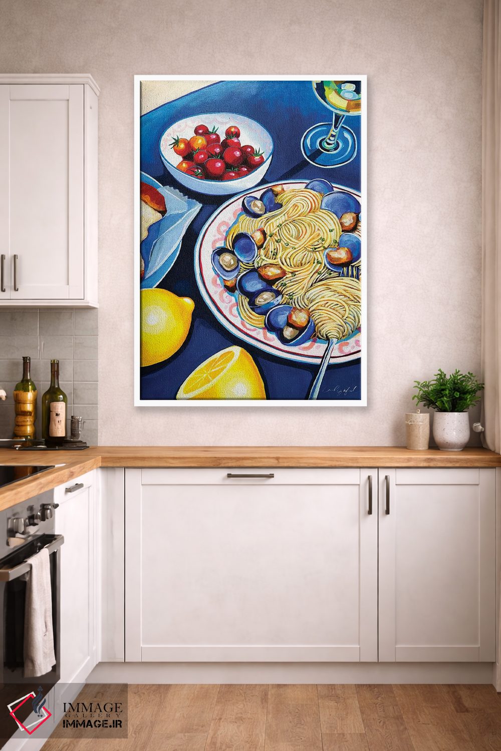 تابلو دکوراتیو لینگویینی و صدف اثر لورل گرینفیلد - D3W