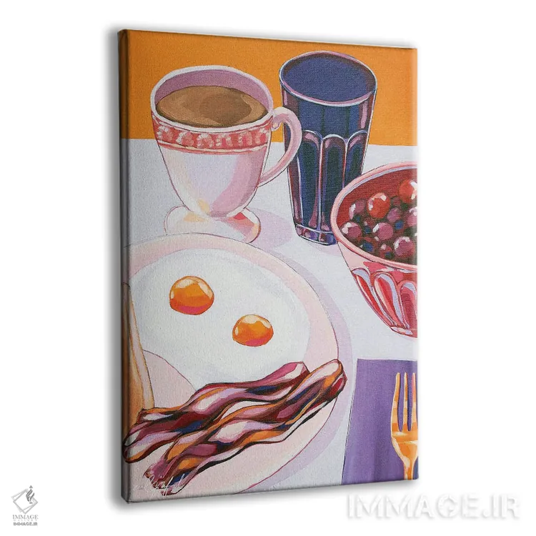 تابلو دکوراتیو تخم مرغ و بیکن اثر لورل گرینفیلد - نمای پرسپکتیو محصول