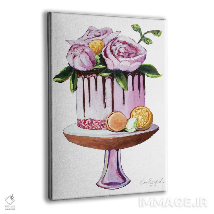 تابلو دکوراتیو کیک گل های دانی اثر لورل گرینفیلد - نمای پرسپکتیو محصول