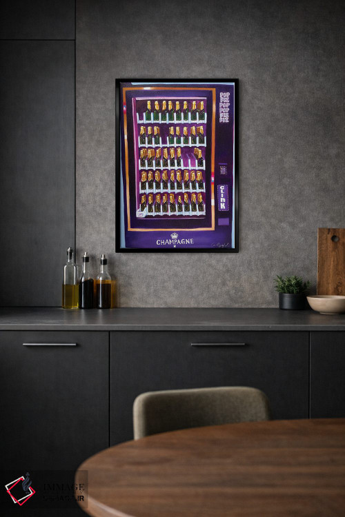 تابلو دکوراتیو دستگاه فروش خودکار شامپاین اثر لورل گرینفیلد - D1B