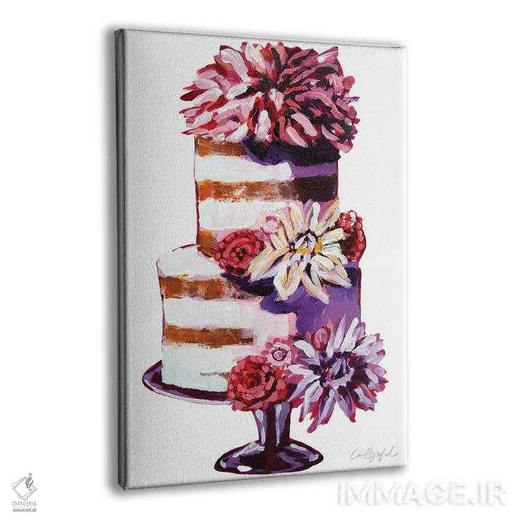 تابلو دکوراتیو کیک گل های بینکسی اثر لورل گرینفیلد - نمای پرسپکتیو محصول