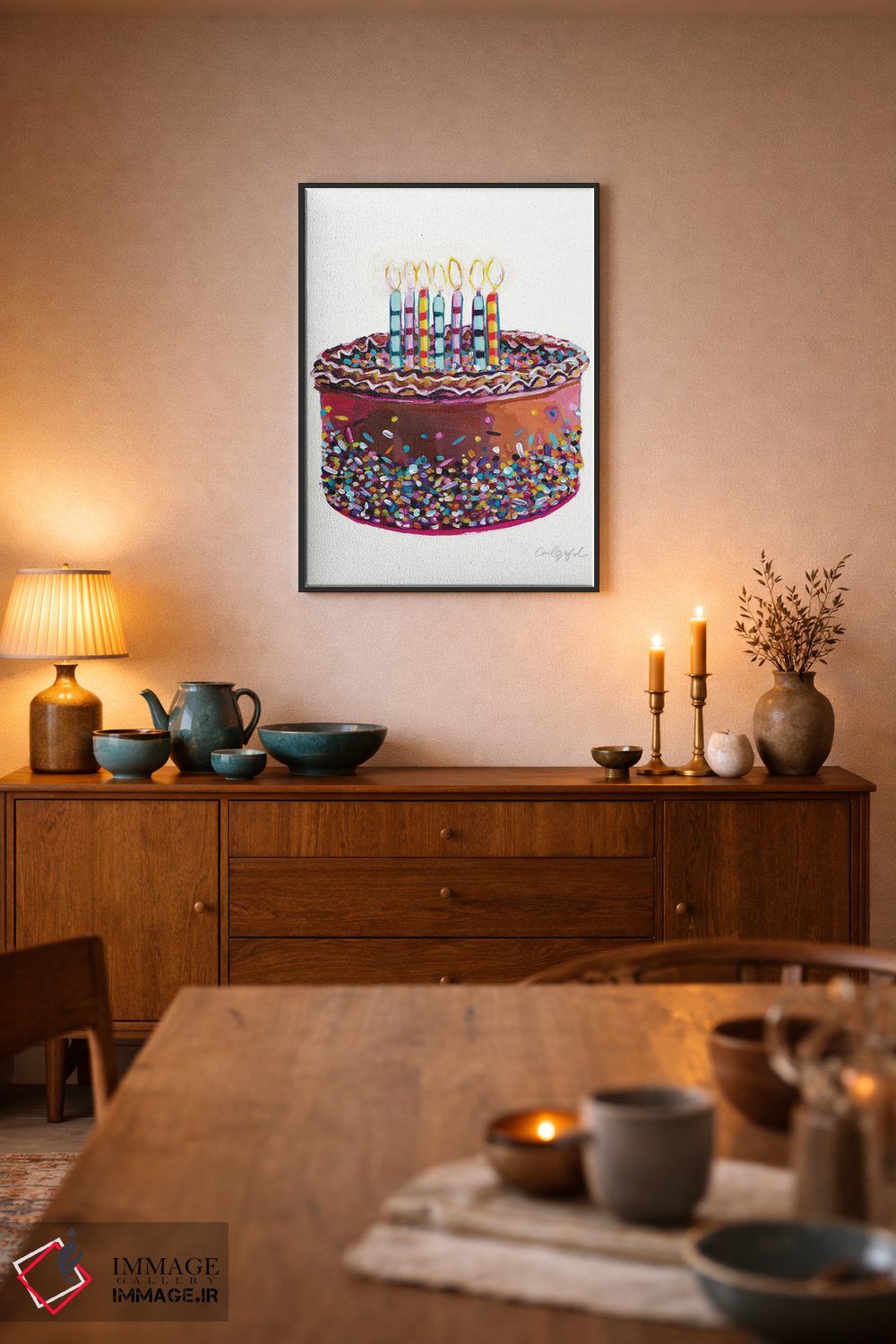 تابلو دکوراتیو کیک تولد اثر لورل گرینفیلد - D6B