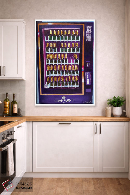 تابلو دکوراتیو دستگاه فروش خودکار شامپاین اثر لورل گرینفیلد - D3W