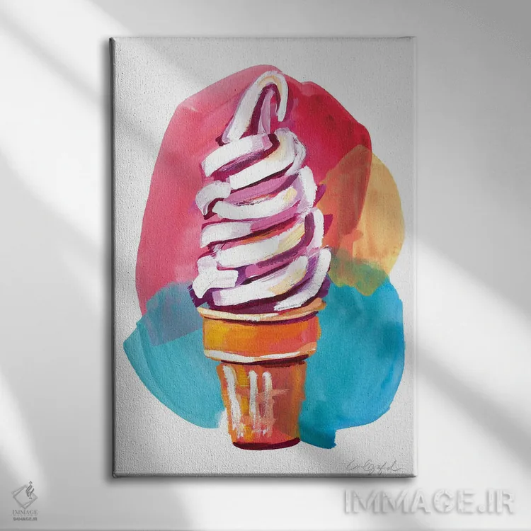 تابلو دکوراتیو بستنی در ماه مه I اثر لورل گرینفیلد - نمای روبهرو روی دیوار