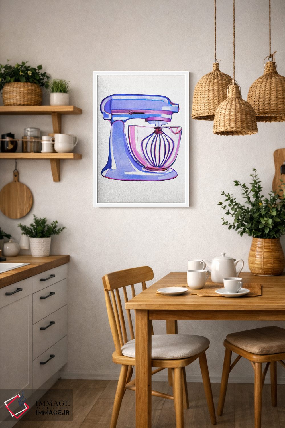 تابلو دکوراتیو همزن آبی پری وینکل اثر لورل گرینفیلد - D2W