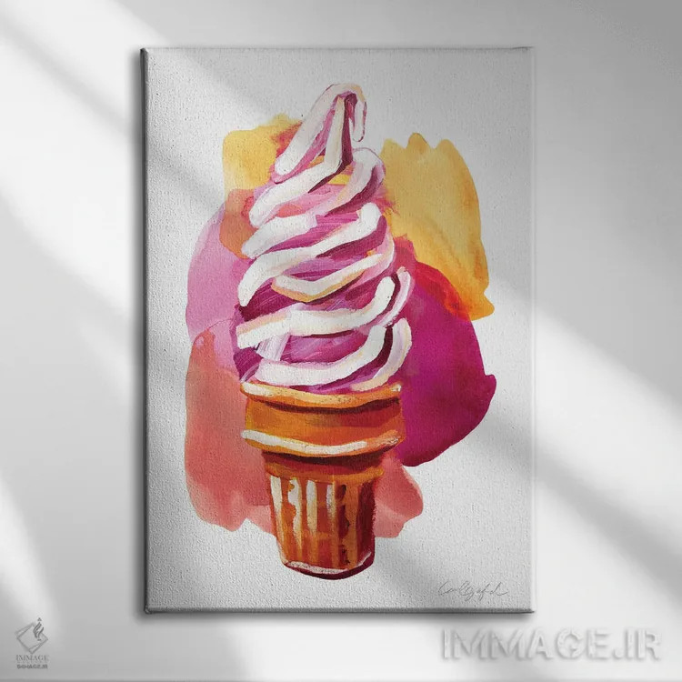 تابلو دکوراتیو بستنی در ماه مه II اثر لورل گرینفیلد - نمای روبهرو روی دیوار