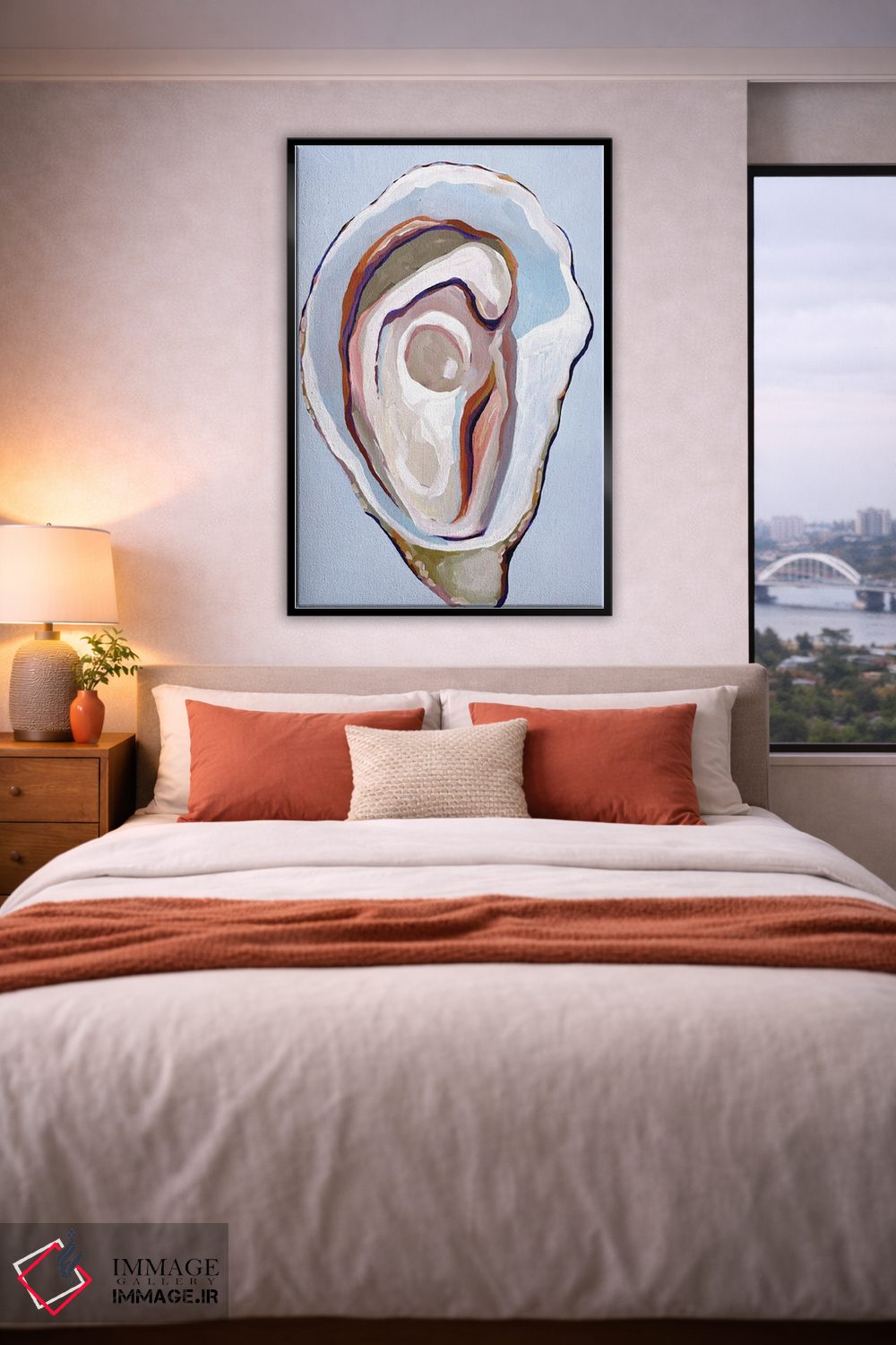 تابلو دکوراتیو صدف در رنگ های خنثی طبیعی اثر لورل گرینفیلد - D4B