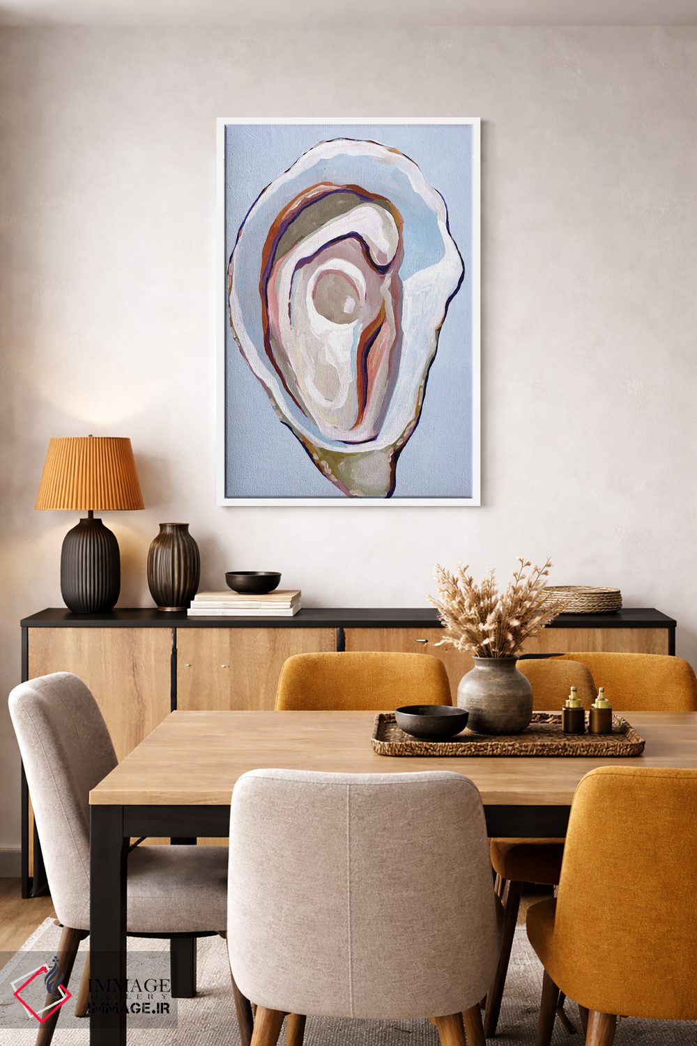 تابلو دکوراتیو صدف در رنگ های خنثی طبیعی اثر لورل گرینفیلد - D5W