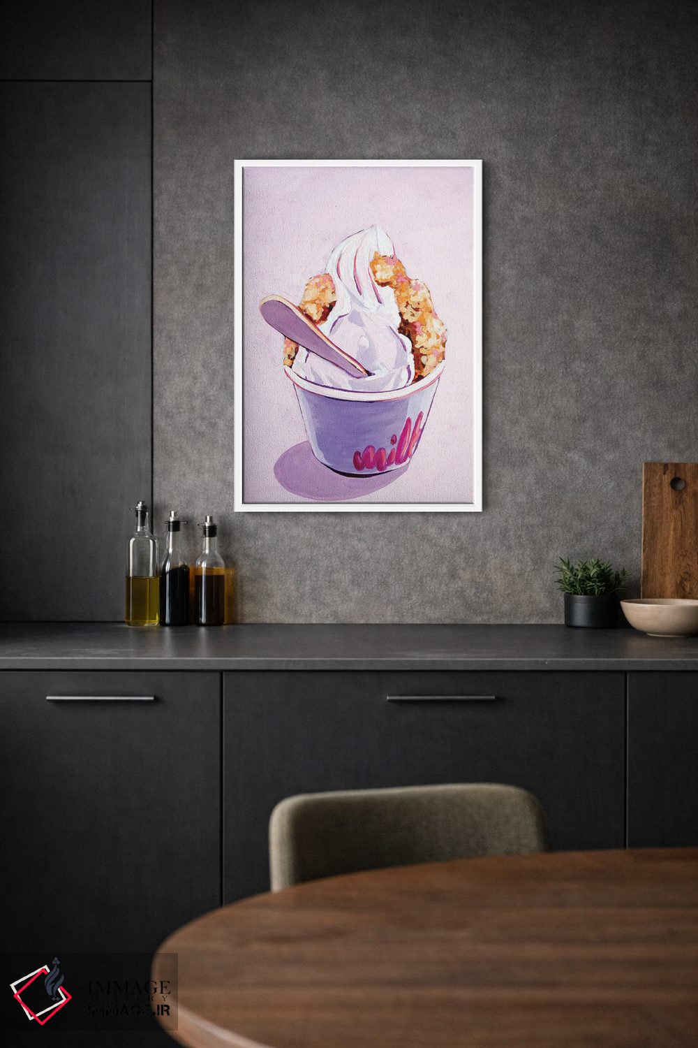 تابلو دکوراتیو بستنی شیر سریال بار اثر لورل گرینفیلد - D1W