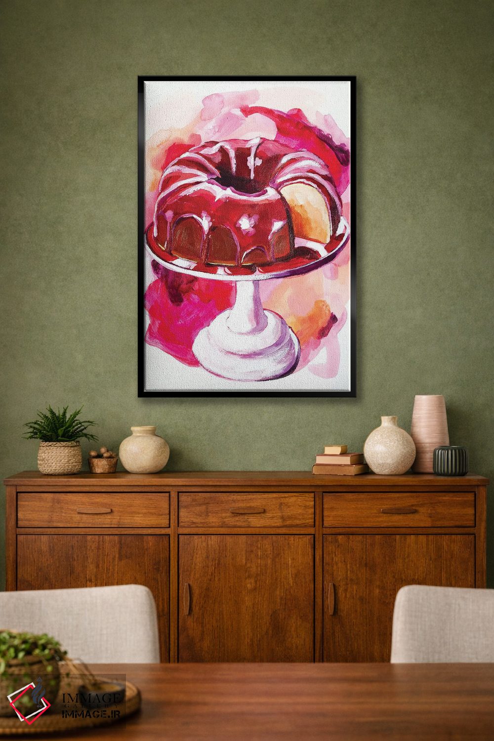 تابلو دکوراتیو کیک باندت صورتی اثر لورل گرینفیلد - D2B