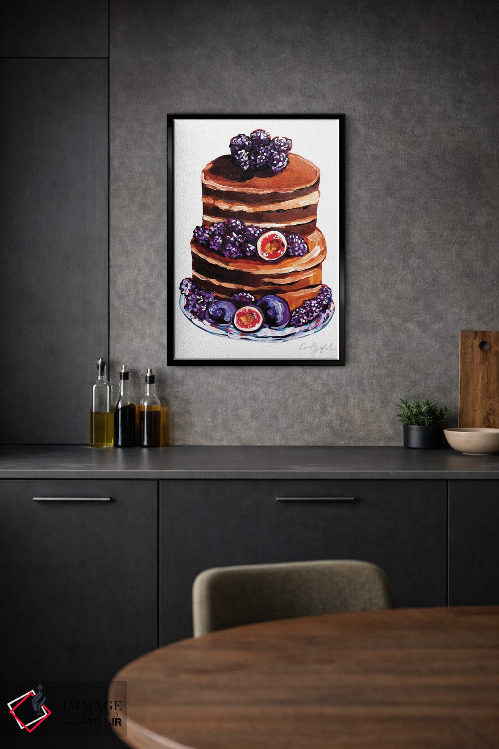 تابلو دکوراتیو کیک انجیر و شاتوت اثر لورل گرینفیلد - D1B