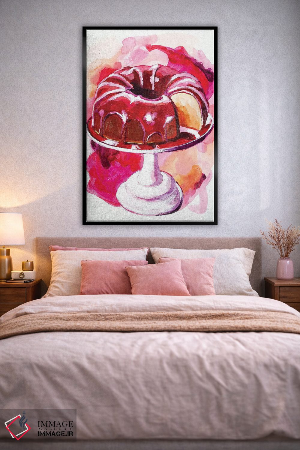 تابلو دکوراتیو کیک باندت صورتی اثر لورل گرینفیلد - D3B