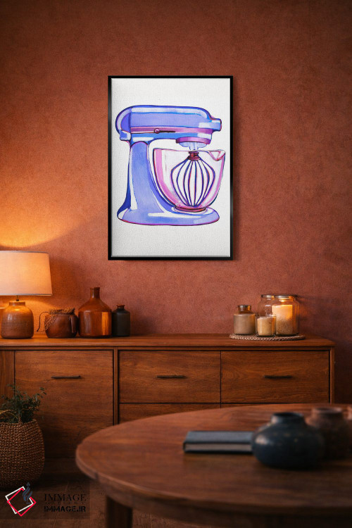 تابلو دکوراتیو همزن آبی پری وینکل اثر لورل گرینفیلد - D6B