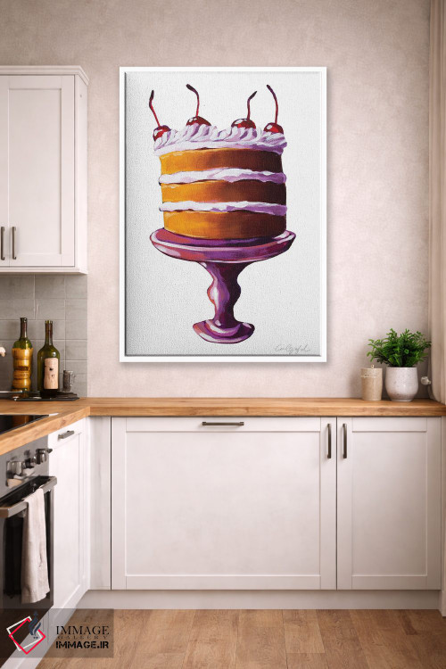 تابلو دکوراتیو کیک با گیلاس روی آن اثر لورل گرینفیلد - D2W