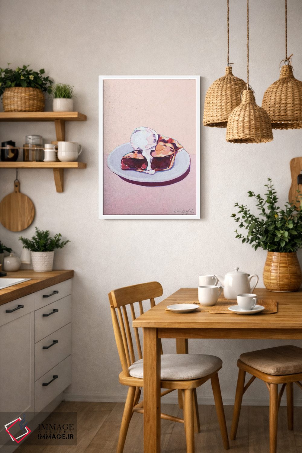 تابلو دکوراتیو پای گیلاس با بستنی اثر لورل گرینفیلد - D3W