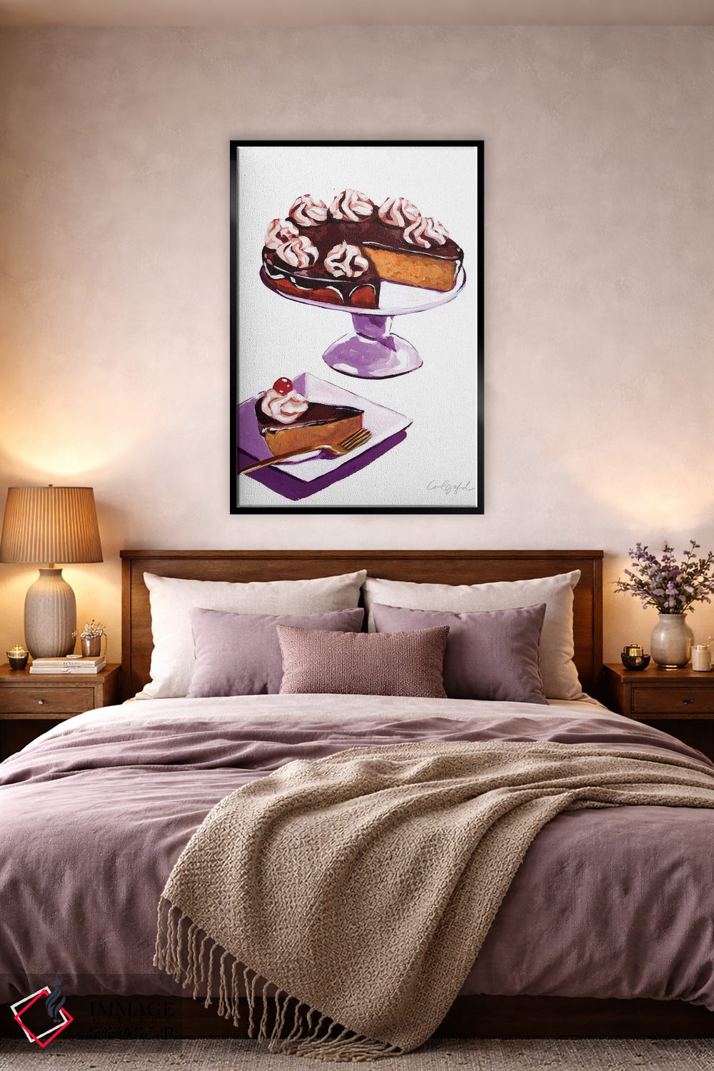 تابلو دکوراتیو کیک بوستون کریم اثر لورل گرینفیلد - D4B