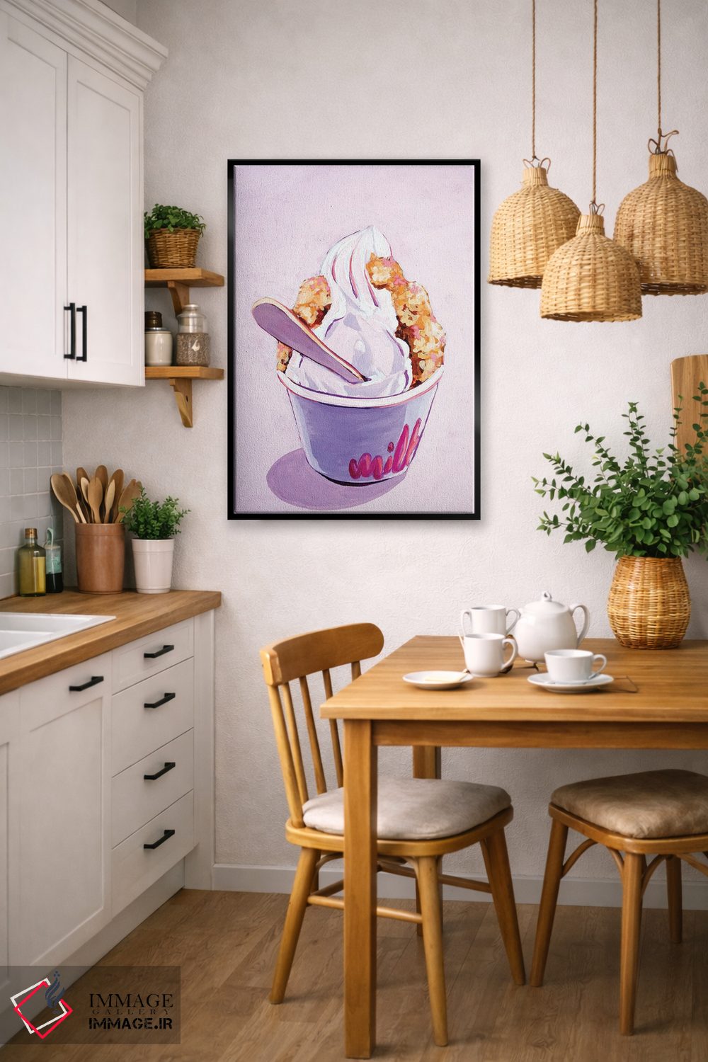 تابلو دکوراتیو بستنی شیر سریال بار اثر لورل گرینفیلد - D6B