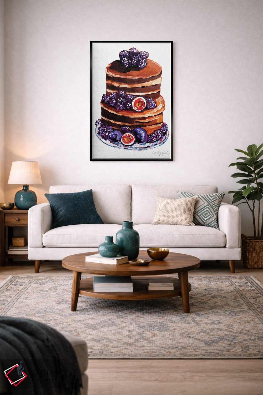 تابلو دکوراتیو کیک انجیر و شاتوت اثر لورل گرینفیلد - D4B