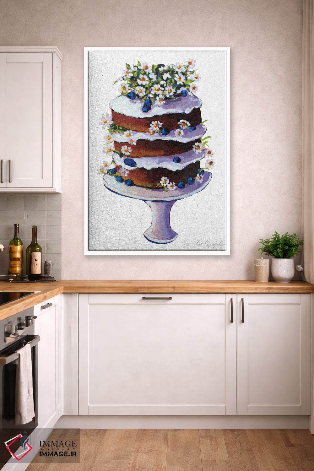 تابلو دکوراتیو کیک گل مروارید اثر لورل گرینفیلد - D3W
