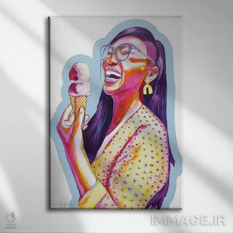 تابلو دکوراتیو بستنی برای نیکول اثر لورل گرینفیلد - نمای روبهرو روی دیوار