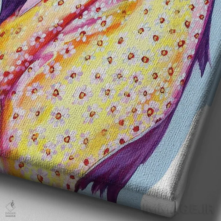 تابلو دکوراتیو بستنی برای نیکول اثر لورل گرینفیلد - نمای نزدیک بافت بوم