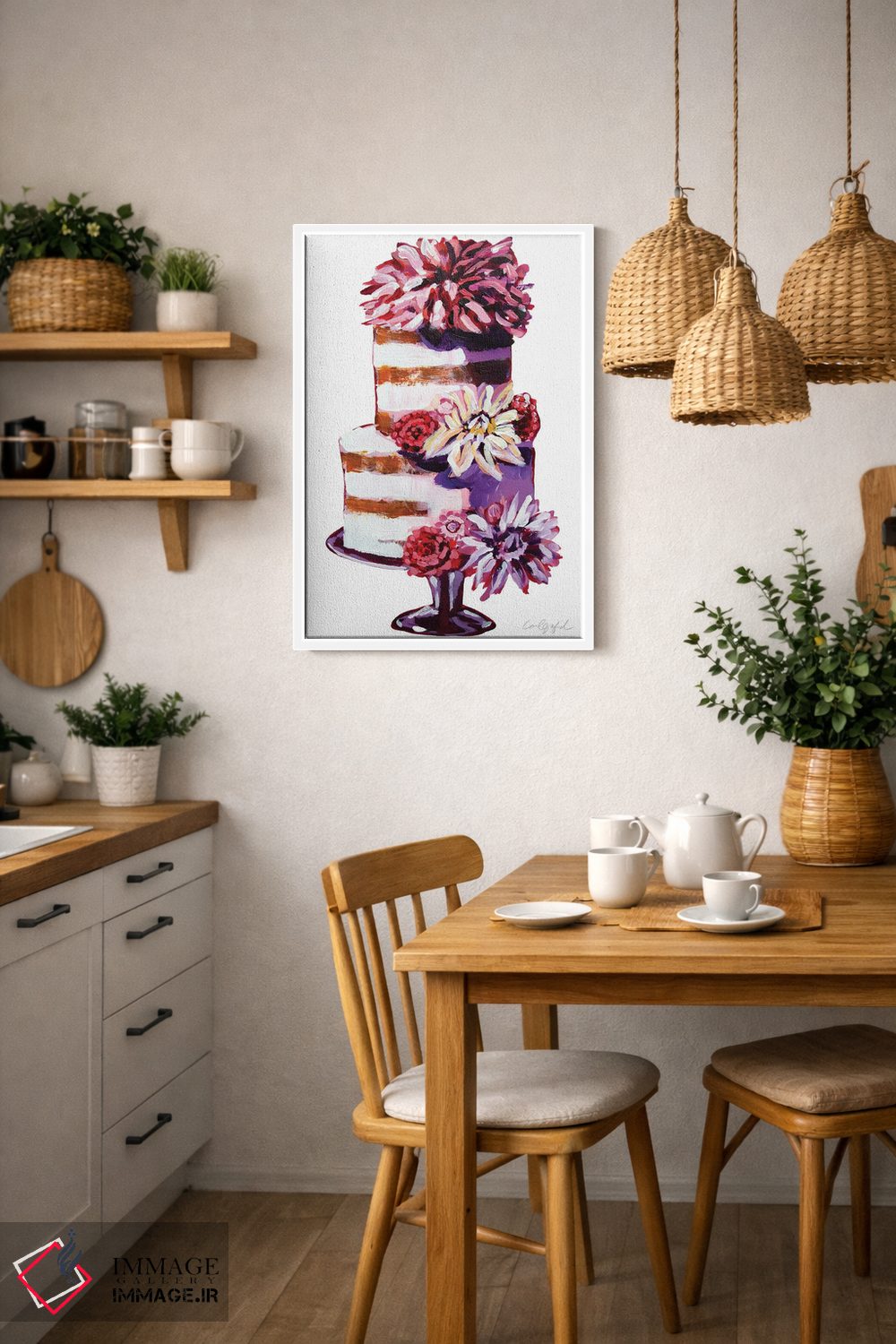تابلو دکوراتیو کیک گل های بینکسی اثر لورل گرینفیلد - D2W