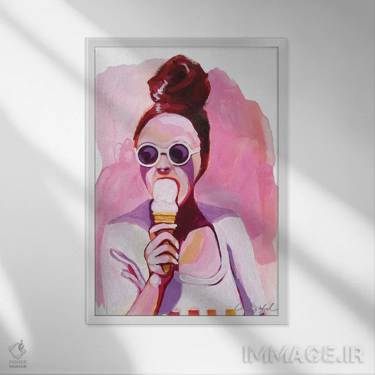 تابلو دکوراتیو بستنی برای لارل اثر لورل گرینفیلد - نمای قابدار سفید