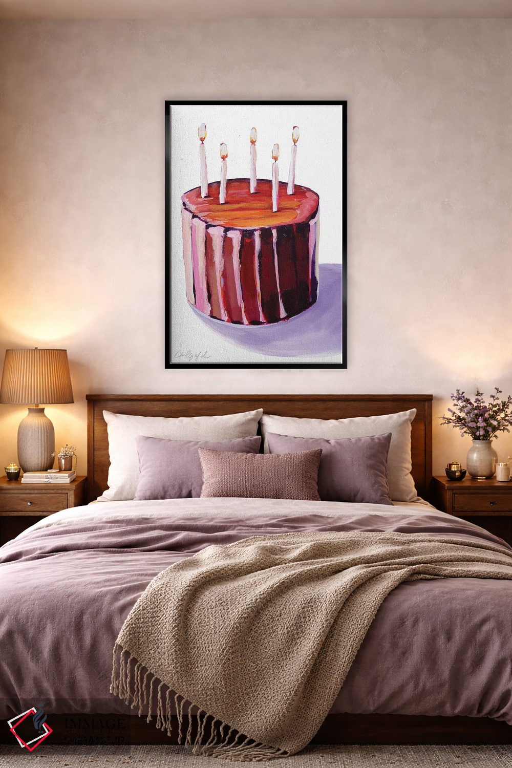 تابلو دکوراتیو کیک تولد شکلاتی اثر لورل گرینفیلد - D5B