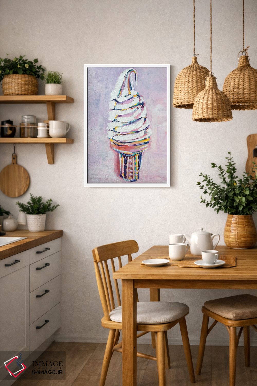 تابلو دکوراتیو تمام چیزی که می خواست بستنی بود اثر لورل گرینفیلد - D4W