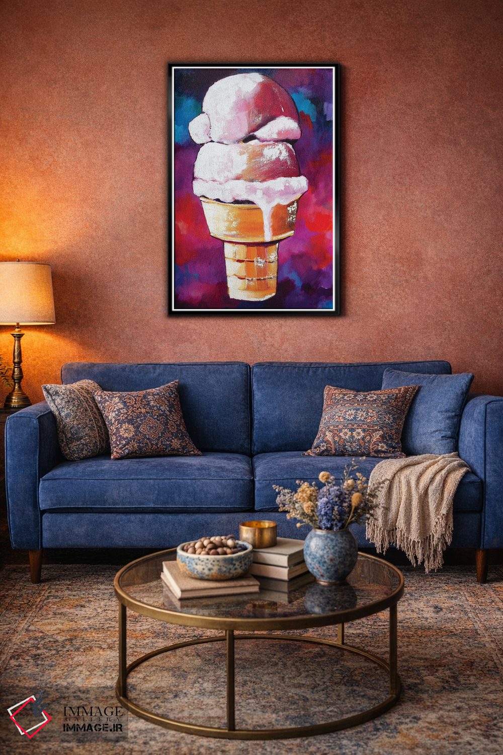 تابلو دکوراتیو بستنی در غروب آفتاب اثر لورل گرینفیلد - D4B