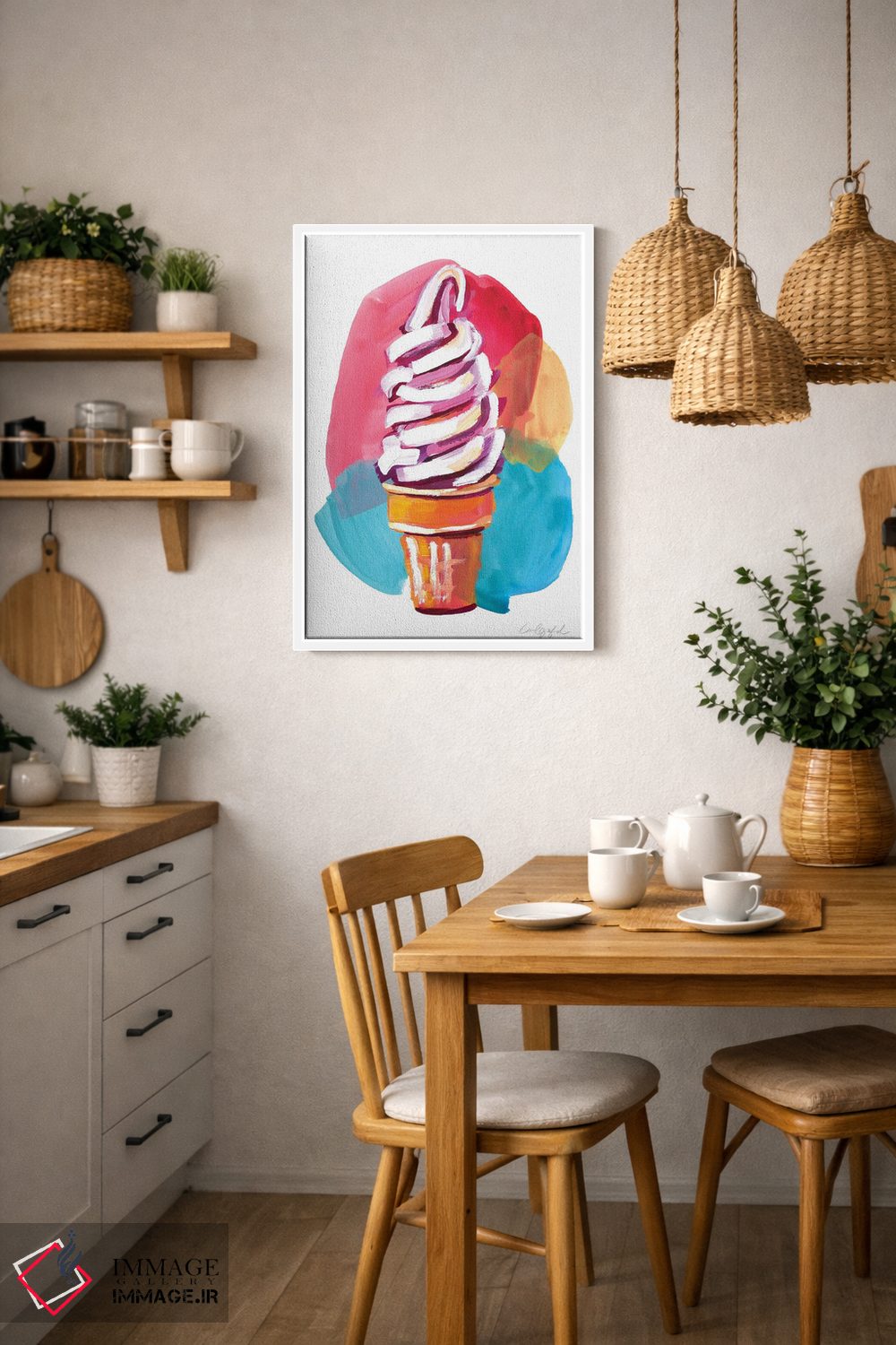 تابلو دکوراتیو بستنی در ماه مه I اثر لورل گرینفیلد - D3W