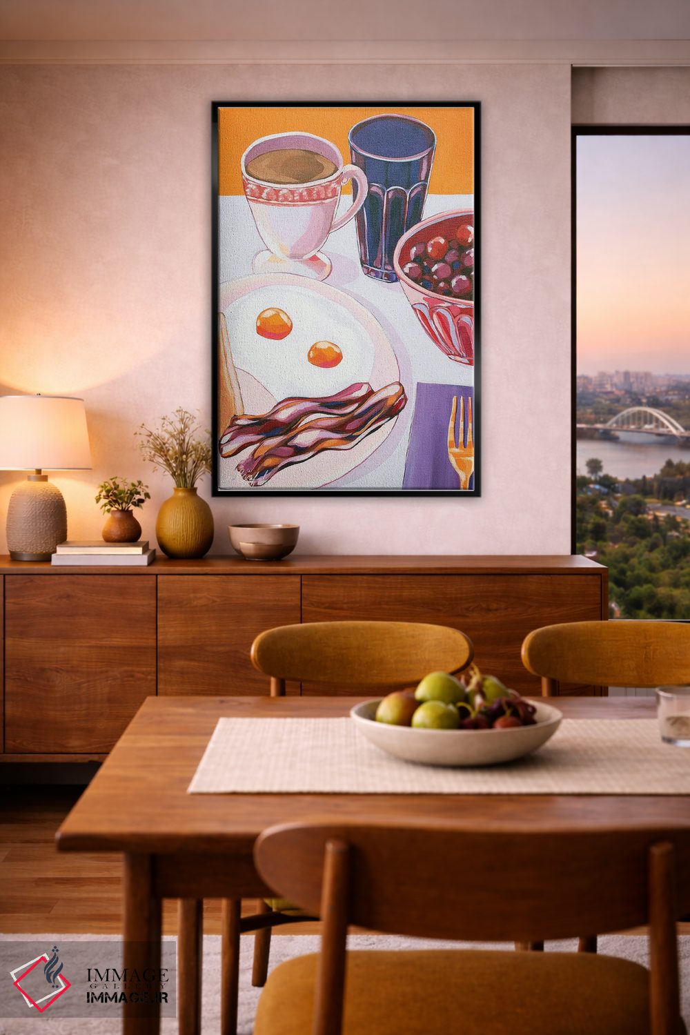 تابلو دکوراتیو تخم مرغ و بیکن اثر لورل گرینفیلد - D6B