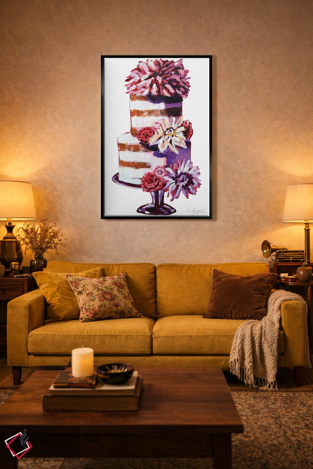 تابلو دکوراتیو کیک گل های بینکسی اثر لورل گرینفیلد - D5B