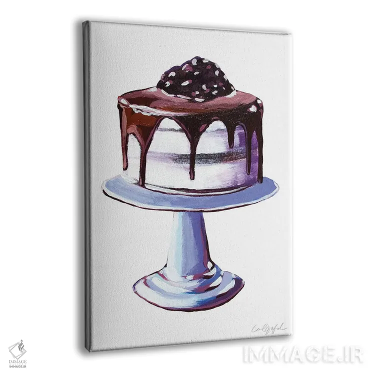 تابلو دکوراتیو شکلات چکه ای با بستنی وانیلی اثر لورل گرینفیلد - نمای پرسپکتیو محصول