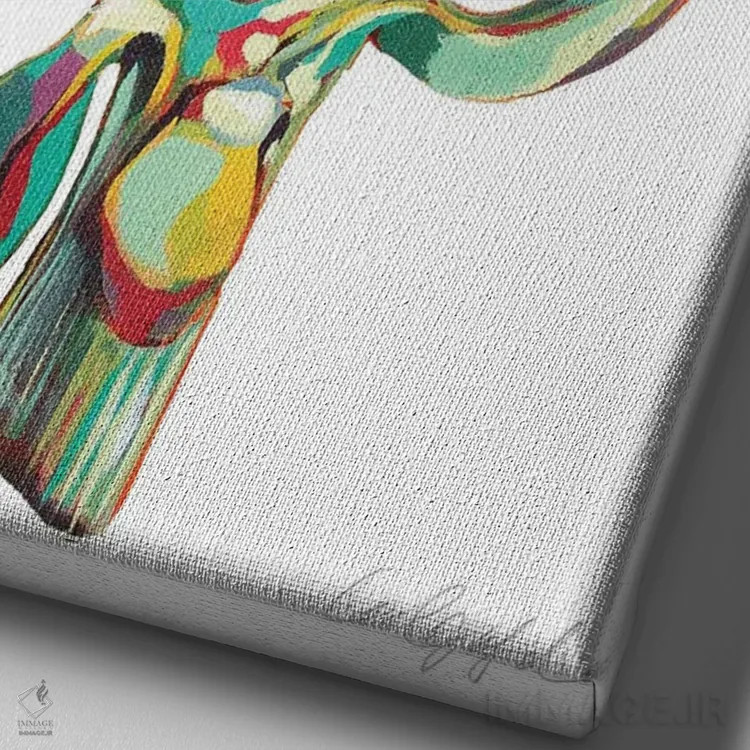 تابلو دکوراتیو کنگر فرنگی سبز اثر لورل گرینفیلد - نمای نزدیک بافت بوم