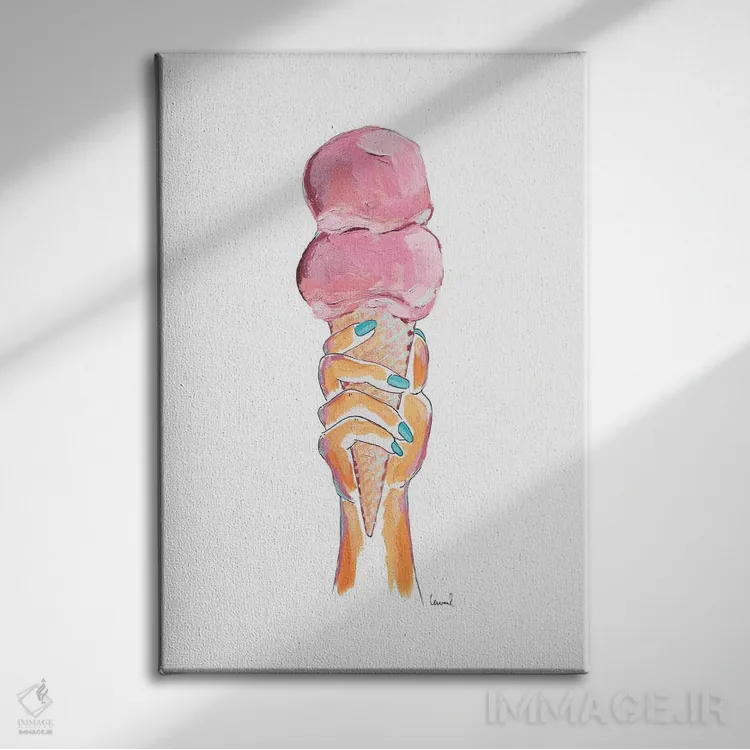 تابلو دکوراتیو دست و بستنی II اثر لورل گرینفیلد - نمای روبهرو روی دیوار