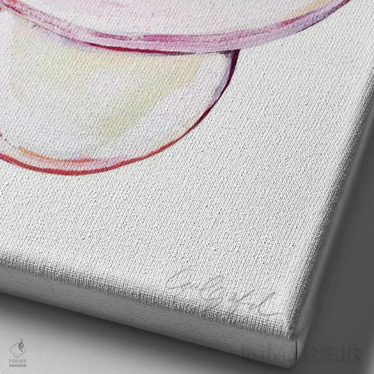 تابلو دکوراتیو کیک گل وانیلی اثر لورل گرینفیلد - نمای نزدیک بافت بوم