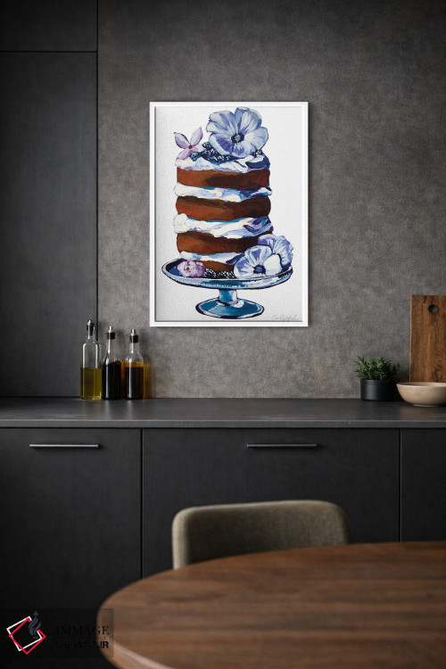 تابلو دکوراتیو کیک تمشک و هیبیسکوس اثر لورل گرینفیلد - D1W