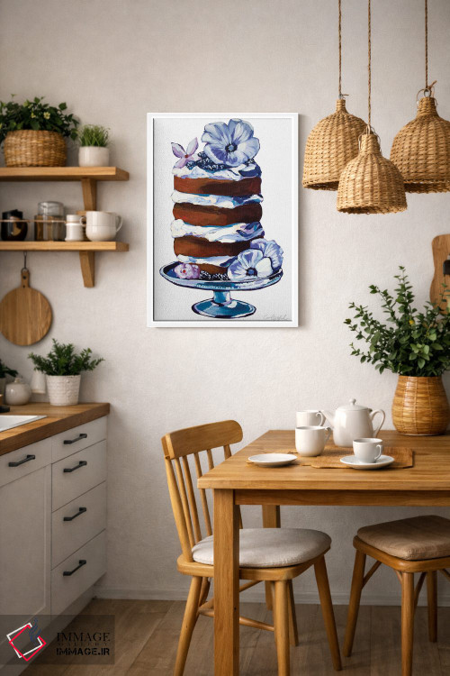 تابلو دکوراتیو کیک تمشک و هیبیسکوس اثر لورل گرینفیلد - D2W