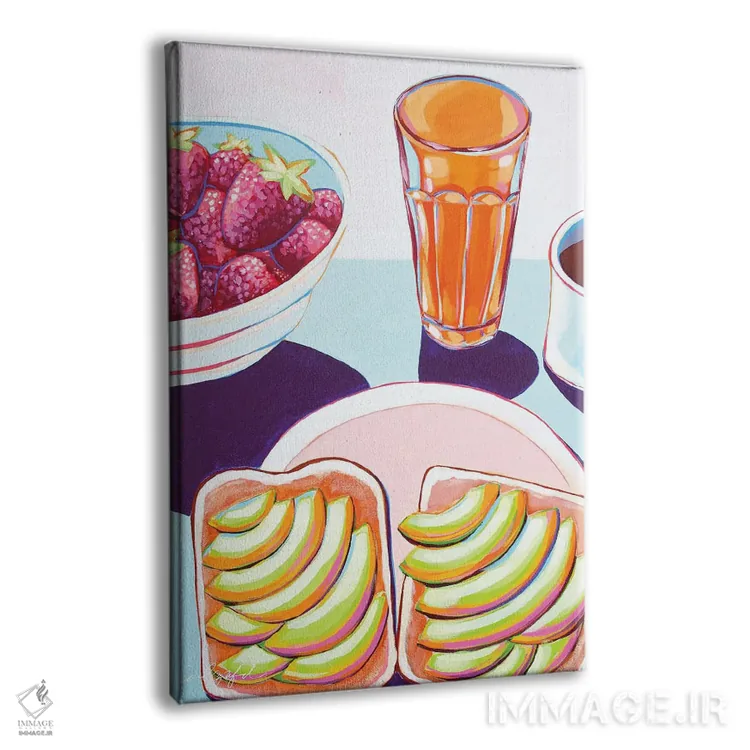 تابلو دکوراتیو نان برشته با آووکادو اثر لورل گرینفیلد - نمای پرسپکتیو محصول