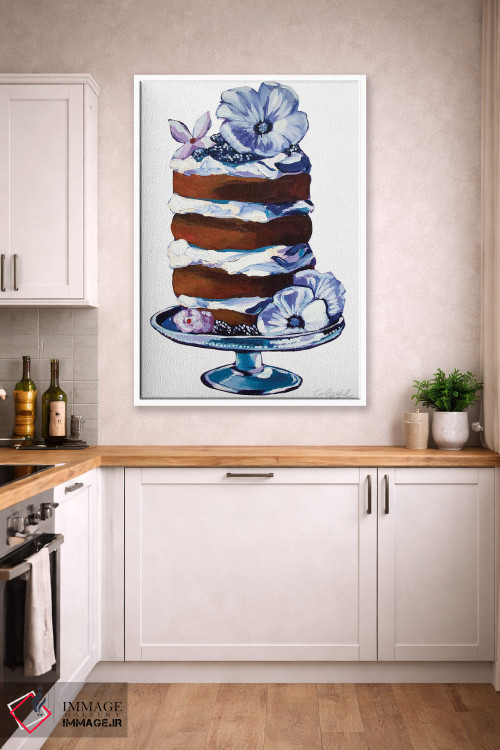 تابلو دکوراتیو کیک تمشک و هیبیسکوس اثر لورل گرینفیلد - D3W