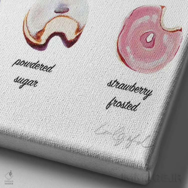 تابلو دکوراتیو پوستر دونات اثر لورل گرینفیلد - نمای نزدیک بافت بوم