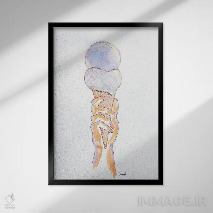 تابلو دکوراتیو دست و بستنی III اثر لورل گرینفیلد - نمای قابدار مشکی